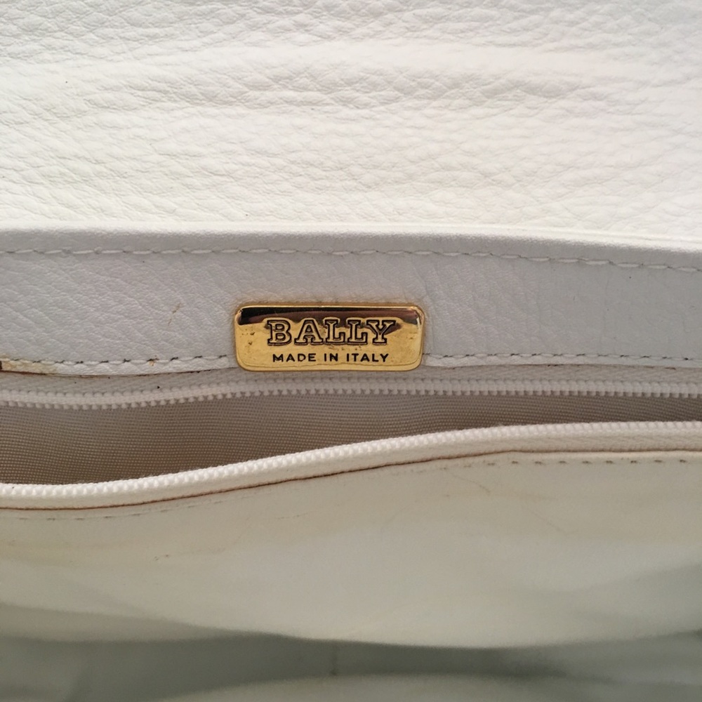 Bally brown and white leather purse handbag